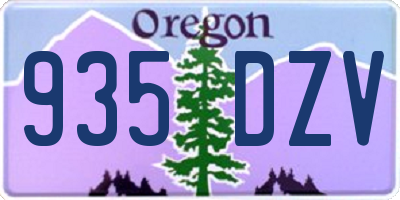 OR license plate 935DZV