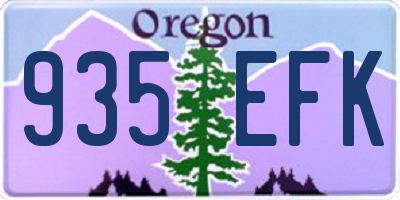 OR license plate 935EFK