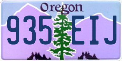 OR license plate 935EIJ
