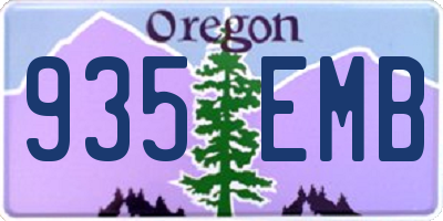 OR license plate 935EMB