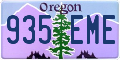 OR license plate 935EME