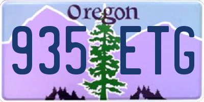 OR license plate 935ETG