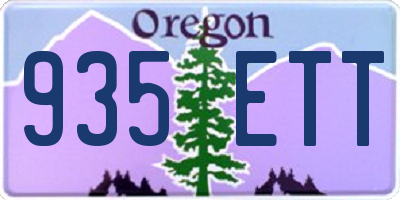 OR license plate 935ETT