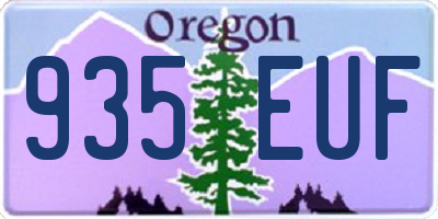 OR license plate 935EUF