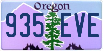 OR license plate 935EVE