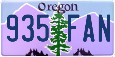 OR license plate 935FAN