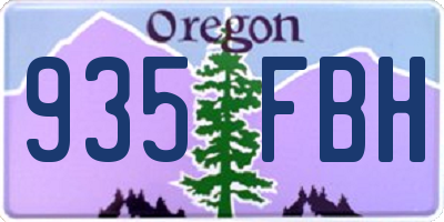 OR license plate 935FBH