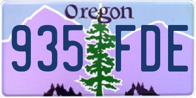 OR license plate 935FDE