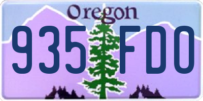OR license plate 935FDO