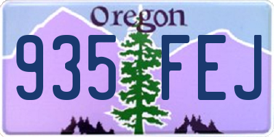 OR license plate 935FEJ