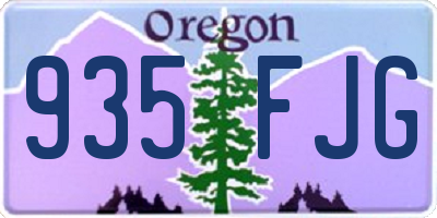 OR license plate 935FJG