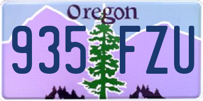 OR license plate 935FZU