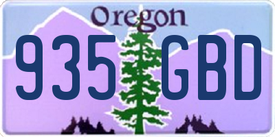 OR license plate 935GBD