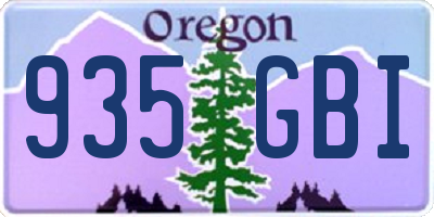 OR license plate 935GBI