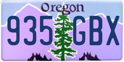 OR license plate 935GBX