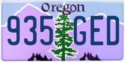 OR license plate 935GED