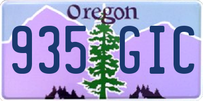 OR license plate 935GIC