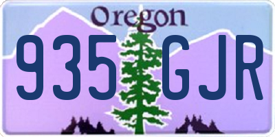 OR license plate 935GJR