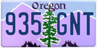 OR license plate 935GNT