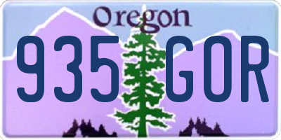 OR license plate 935GOR