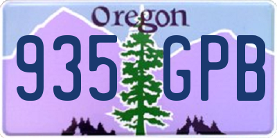 OR license plate 935GPB