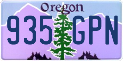 OR license plate 935GPN