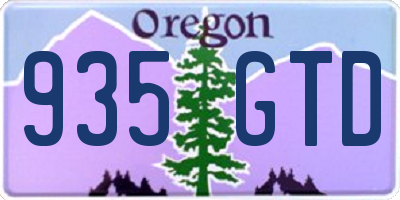 OR license plate 935GTD