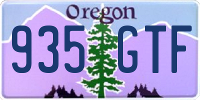 OR license plate 935GTF