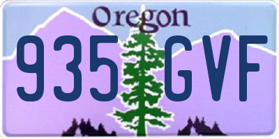 OR license plate 935GVF