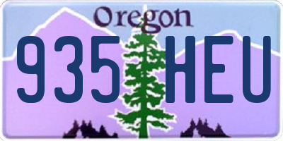 OR license plate 935HEU