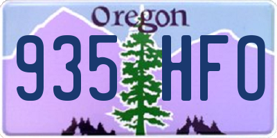 OR license plate 935HFO