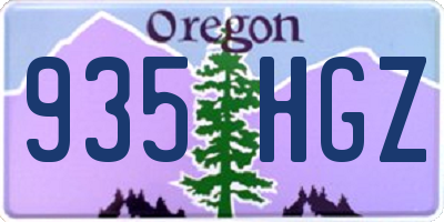 OR license plate 935HGZ