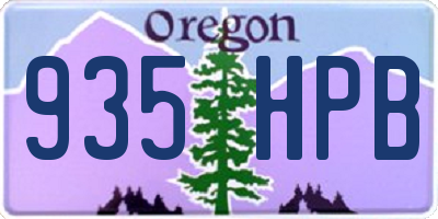OR license plate 935HPB
