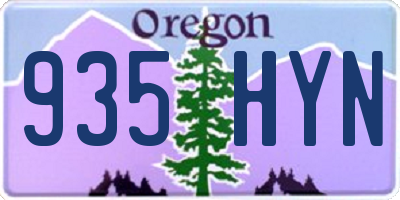 OR license plate 935HYN