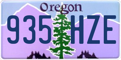 OR license plate 935HZE