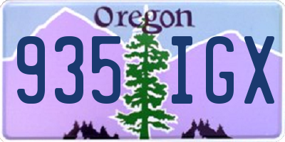 OR license plate 935IGX