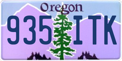 OR license plate 935ITK