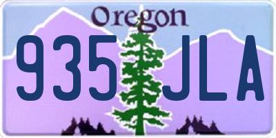 OR license plate 935JLA