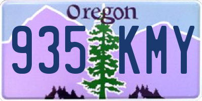 OR license plate 935KMY