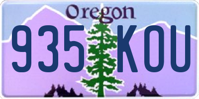 OR license plate 935KOU