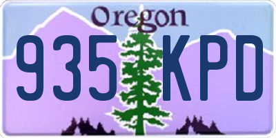OR license plate 935KPD