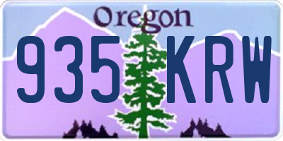 OR license plate 935KRW