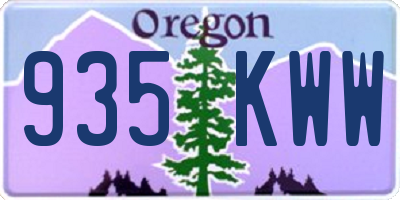 OR license plate 935KWW
