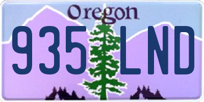 OR license plate 935LND