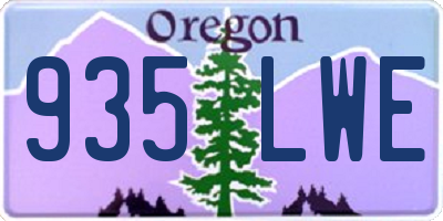 OR license plate 935LWE