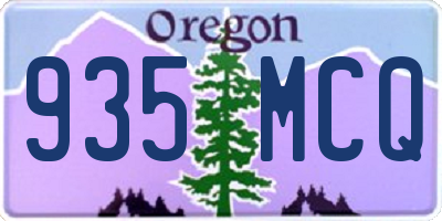 OR license plate 935MCQ