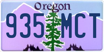 OR license plate 935MCT