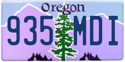 OR license plate 935MDI