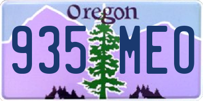 OR license plate 935MEO
