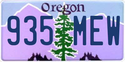 OR license plate 935MEW